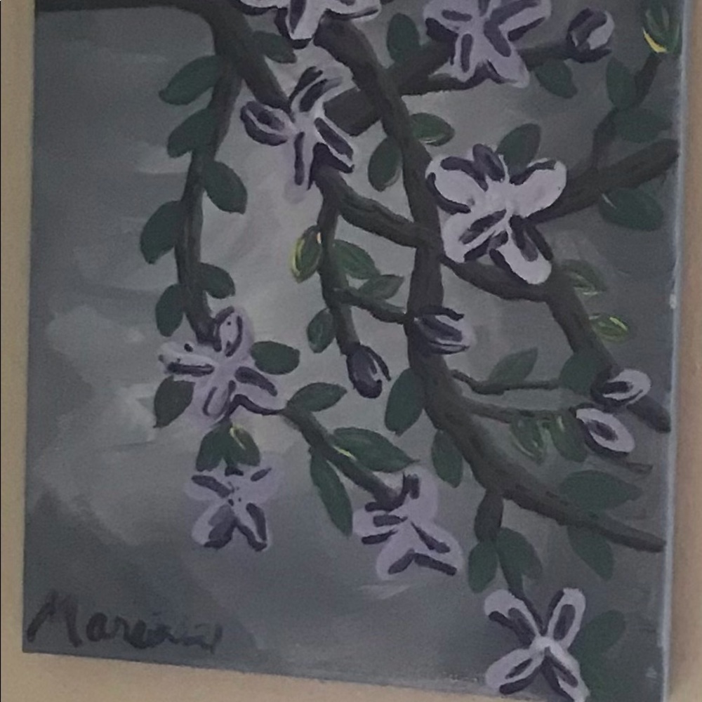 8”x10” blossoms. Acrylic on canvas